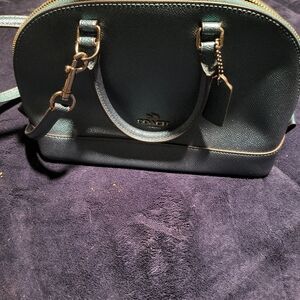 Coach 22315 Mini  Satchel Crossgrain Leather Metallic Dark